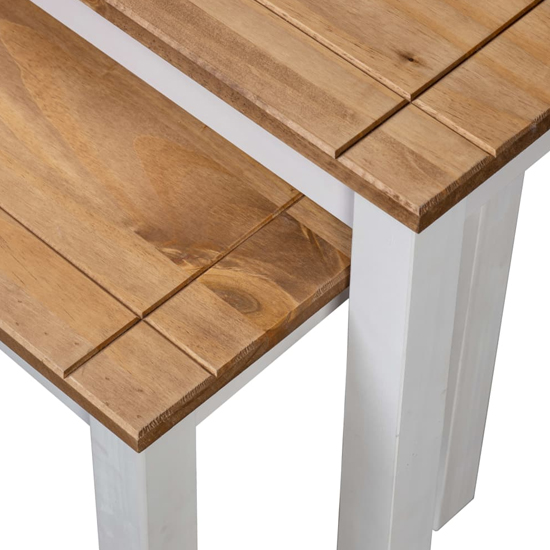 Bury Wooden Nest Of 2 Tables In White And Brown