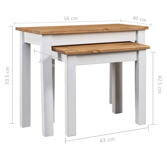 Bury Wooden Nest Of 2 Tables In White And Brown