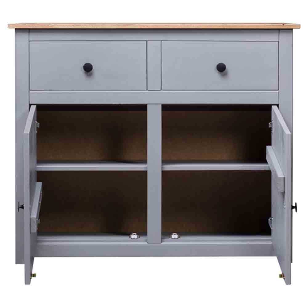 Bury Wooden Sideboard With 2 Doors 2 Drawers In Grey And Brown
