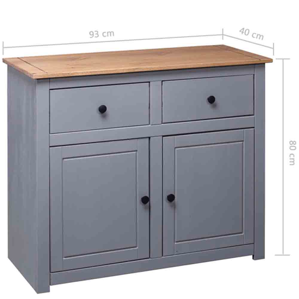 Bury Wooden Sideboard With 2 Doors 2 Drawers In Grey And Brown