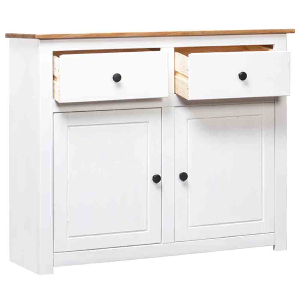 Bury Wooden Sideboard With 2 Doors 2 Drawers In White And Brown