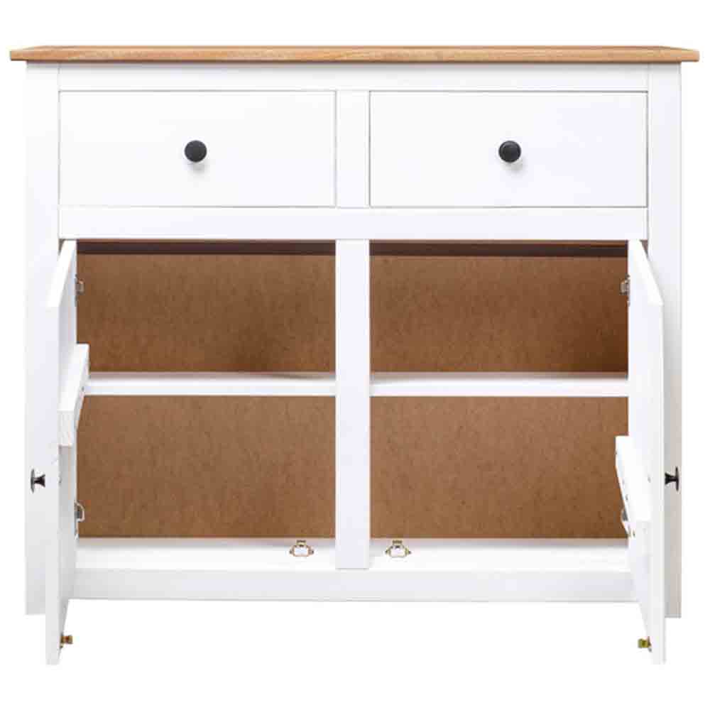 Bury Wooden Sideboard With 2 Doors 2 Drawers In White And Brown