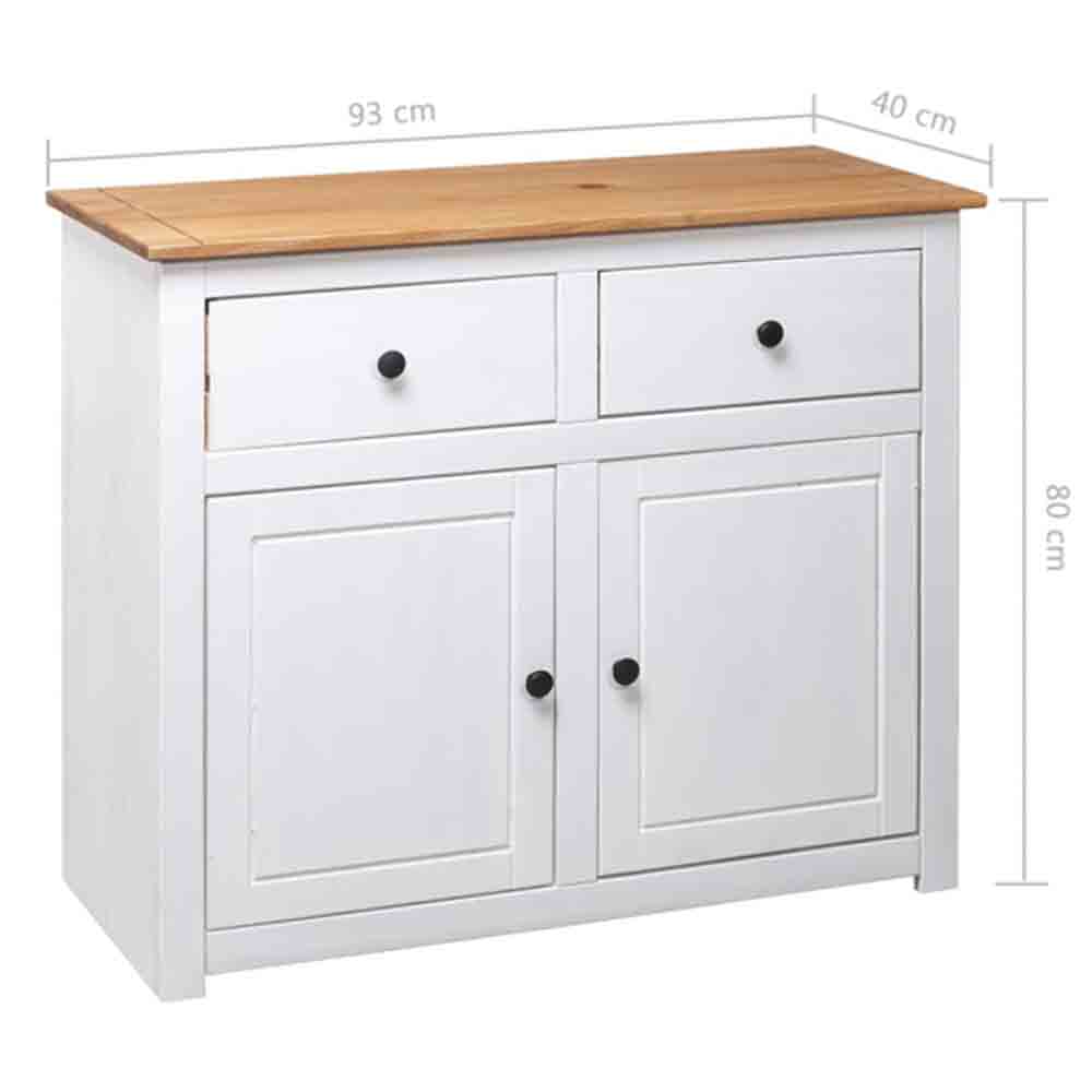 Bury Wooden Sideboard With 2 Doors 2 Drawers In White And Brown