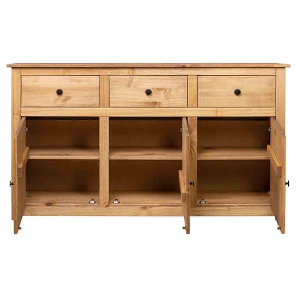 Bury Wooden Sideboard With 3 Doors 3 Drawers In Brown