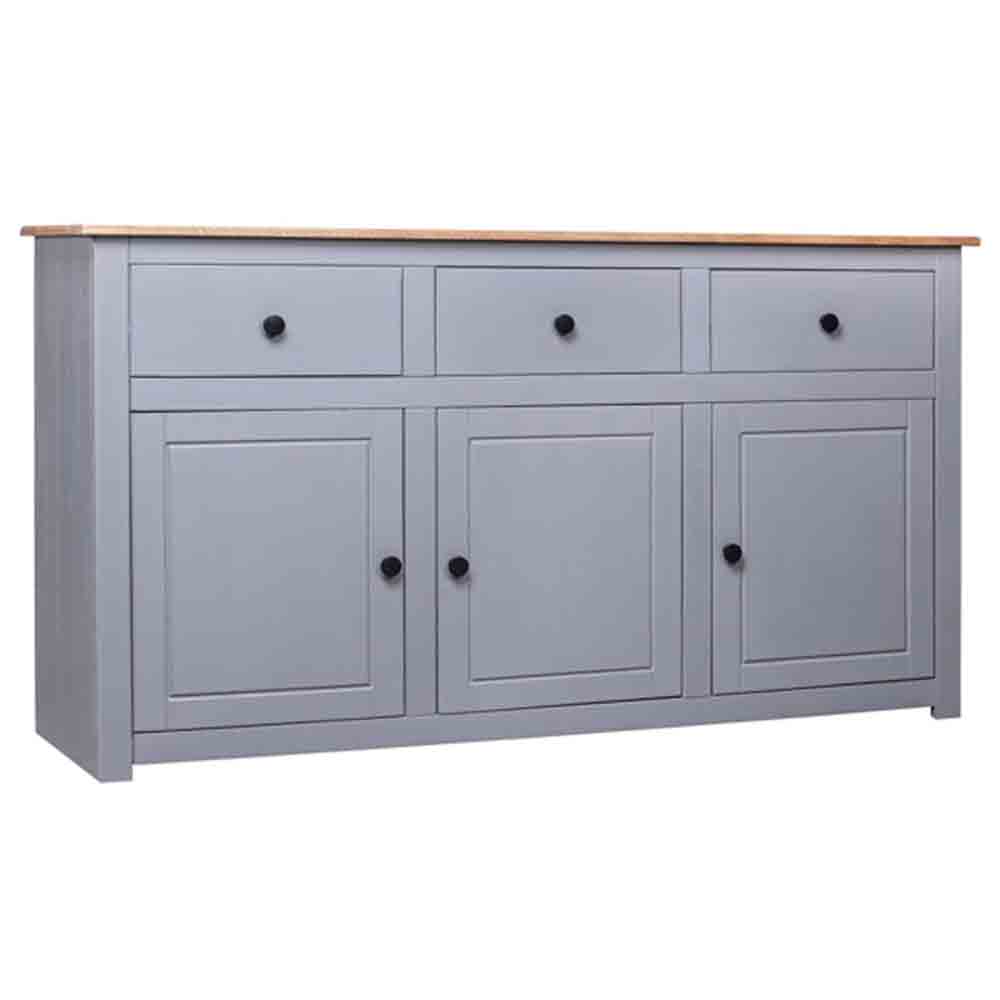 Read more about Bury wooden sideboard with 3 doors 3 drawers in grey and brown
