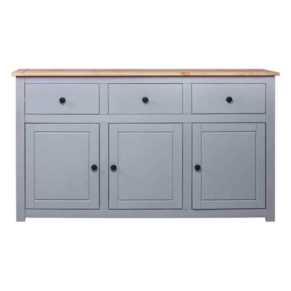 Bury Wooden Sideboard With 3 Doors 3 Drawers In Grey And Brown