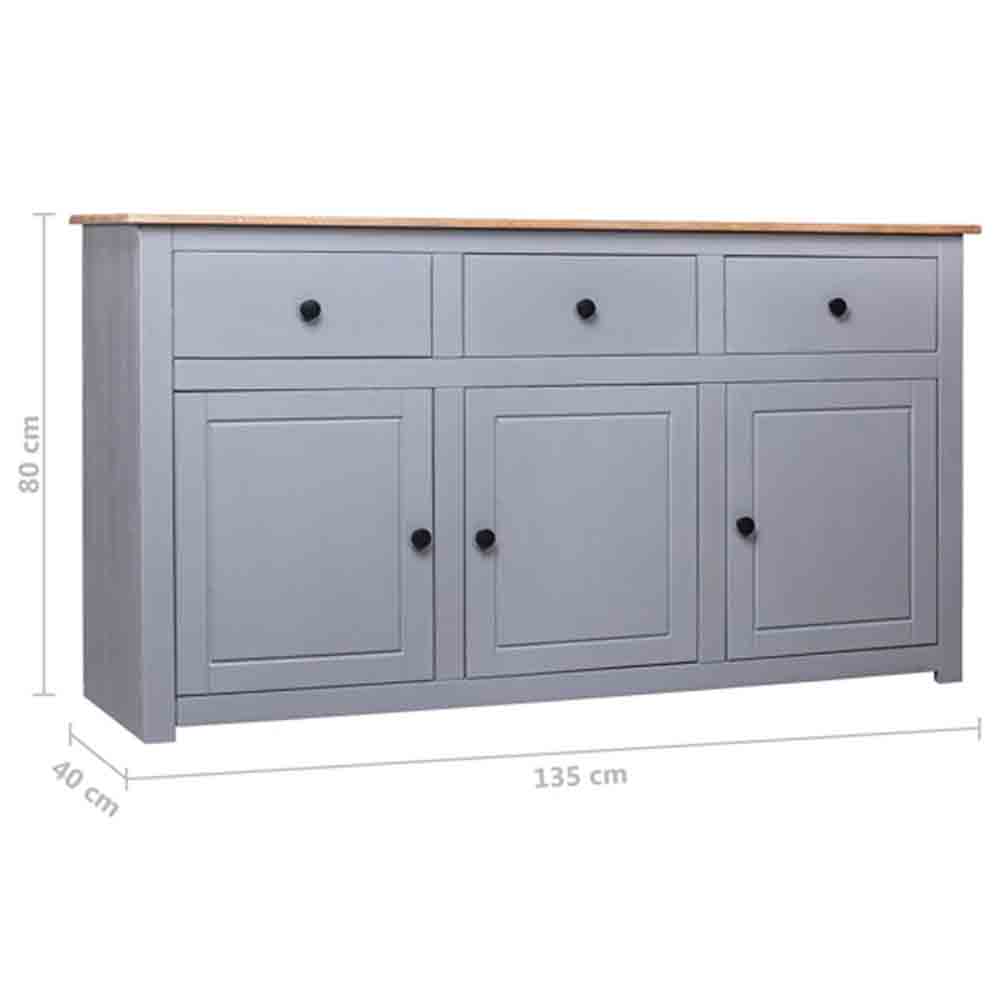 Bury Wooden Sideboard With 3 Doors 3 Drawers In Grey And Brown