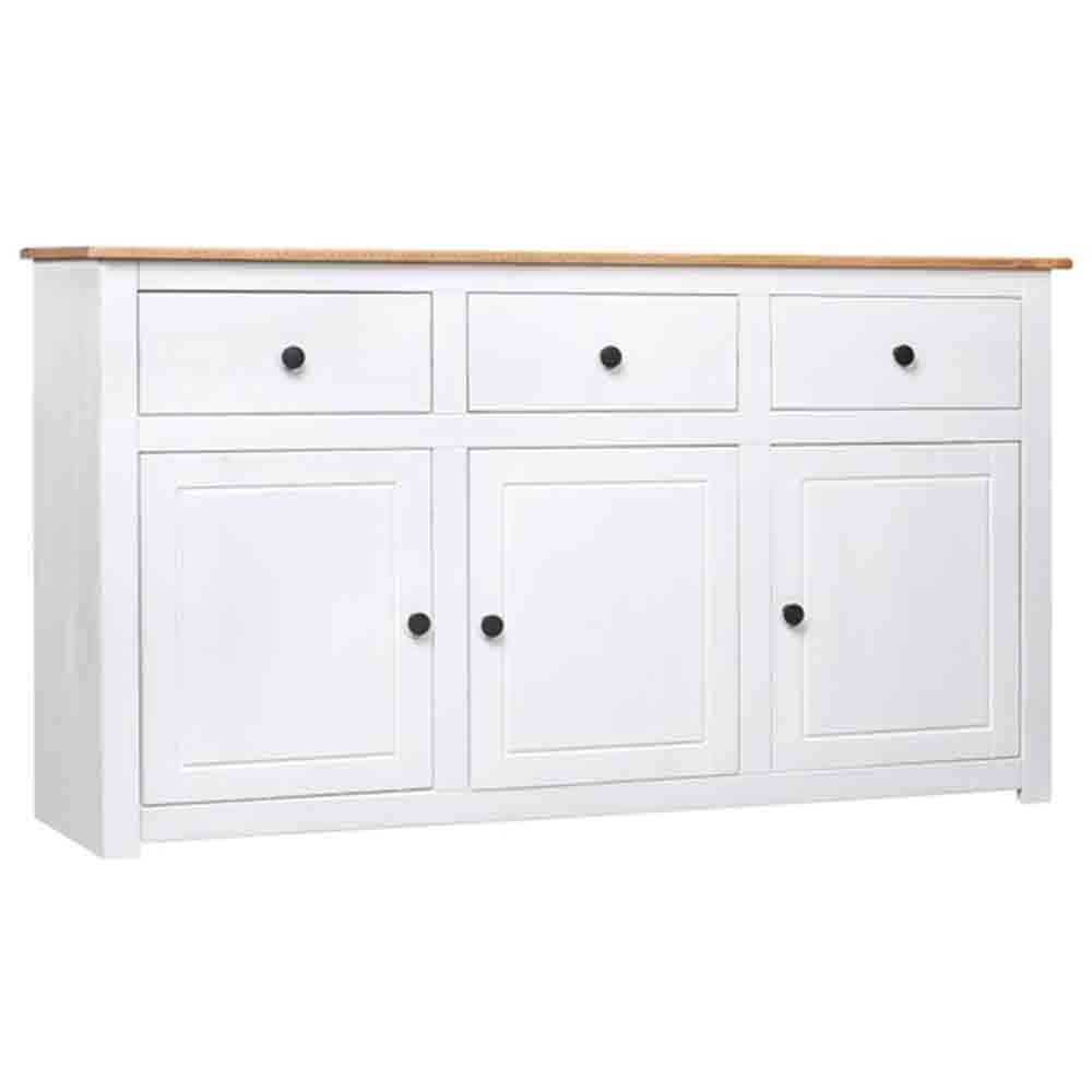 Read more about Bury wooden sideboard with 3 doors 3 drawers in white and brown