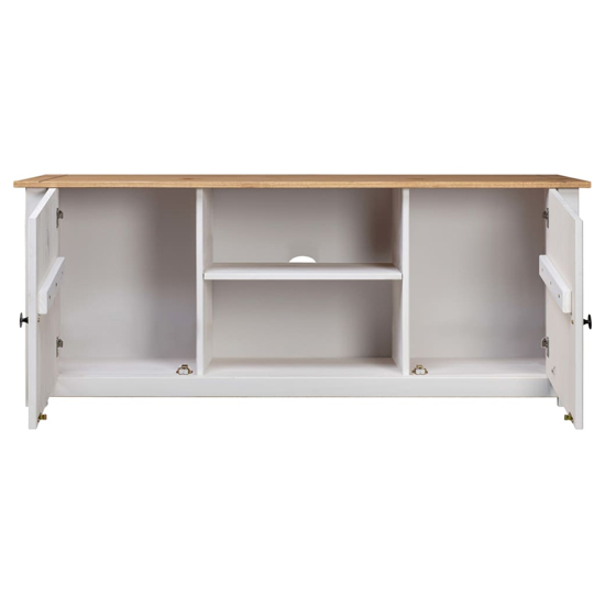 Bury Wooden TV Stand With 2 Doors In White And Brown