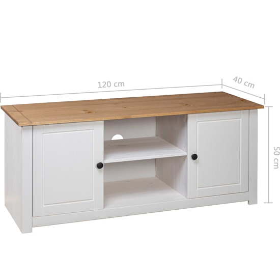Bury Wooden TV Stand With 2 Doors In White And Brown