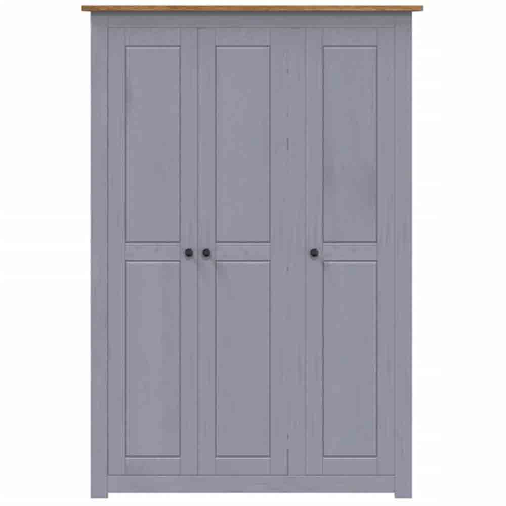 Bury Wooden Wardrobe With 3 Doors In Grey And Brown