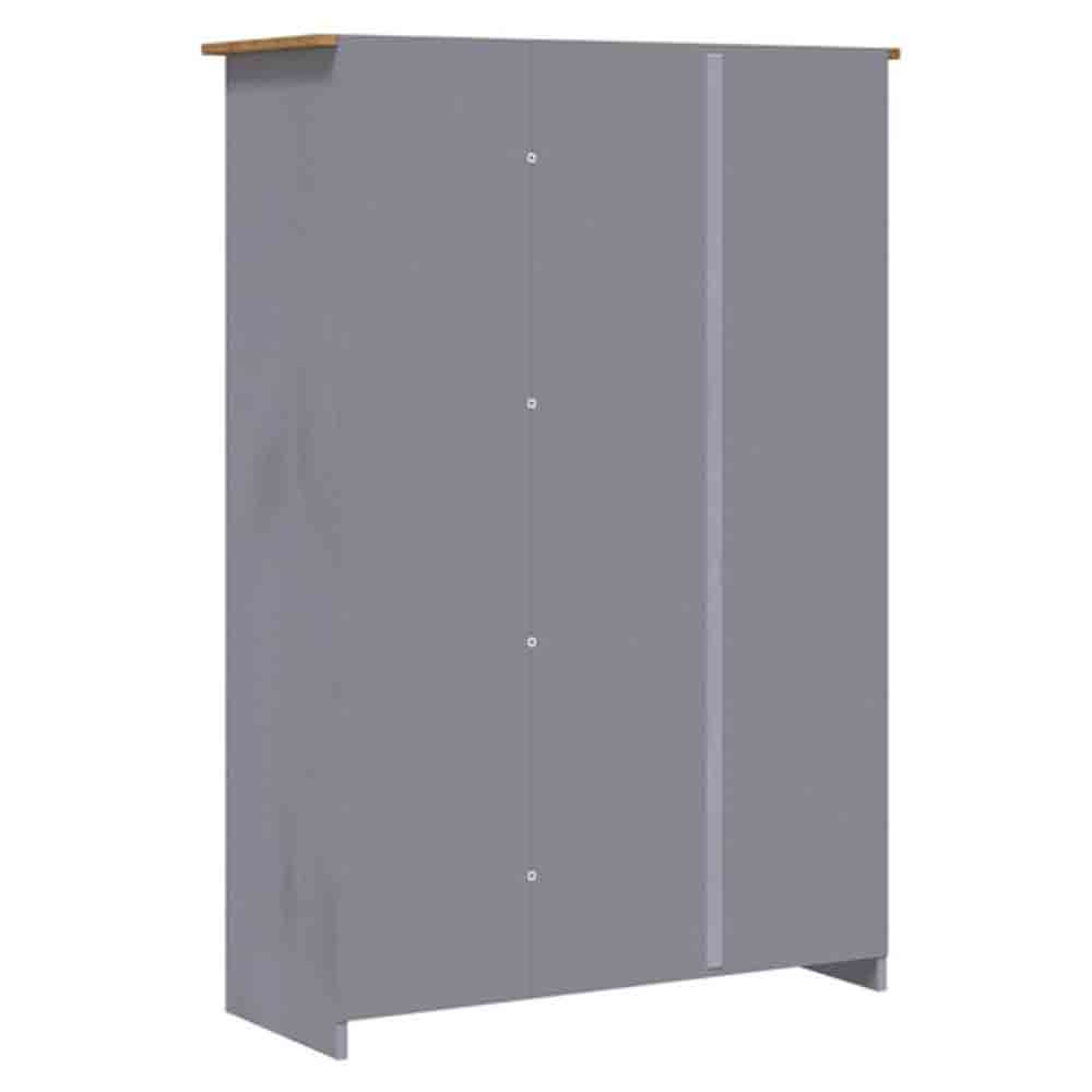Bury Wooden Wardrobe With 3 Doors In Grey And Brown
