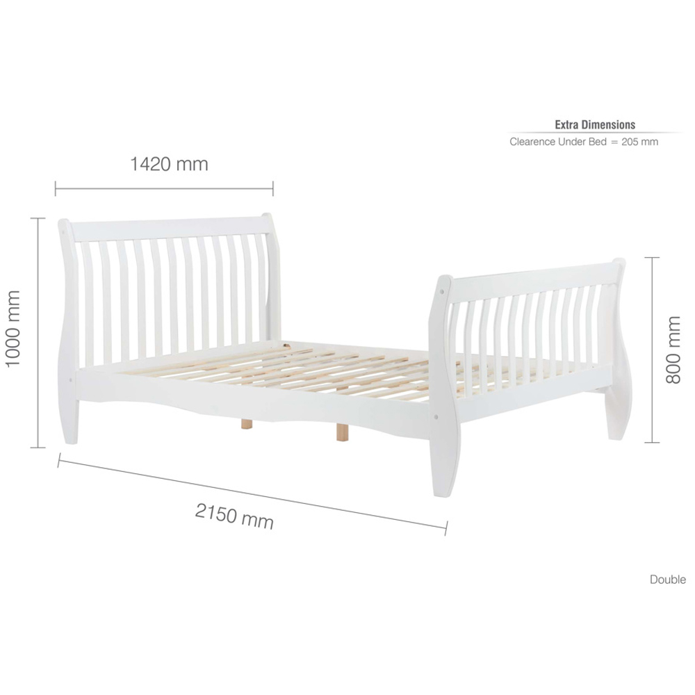 Bushnell Wooden Double Bed In White