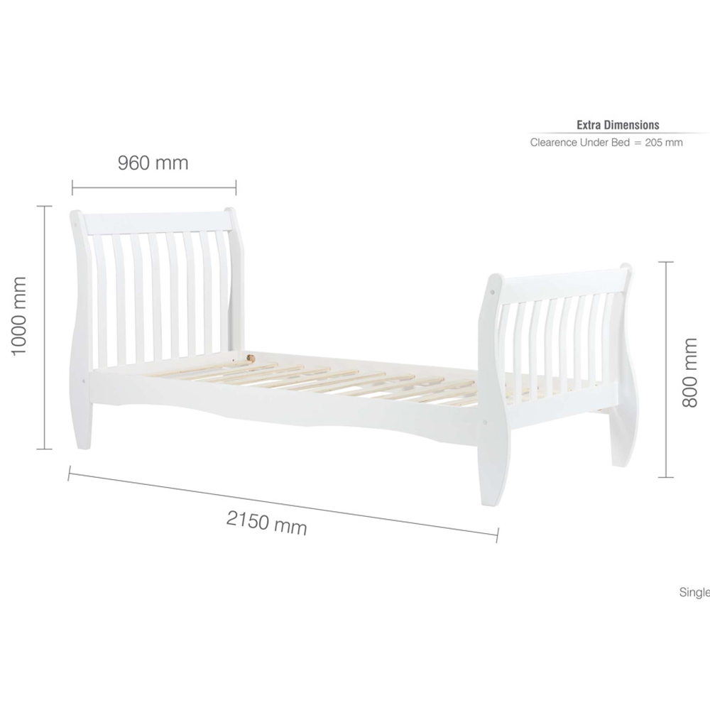 Bushnell Wooden Single Bed In White