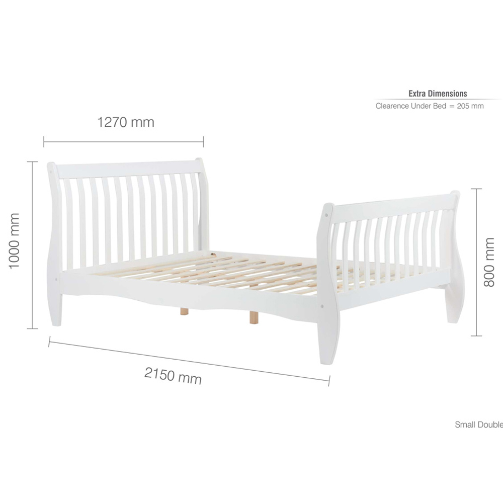 Bushnell Wooden Small Double Bed In White