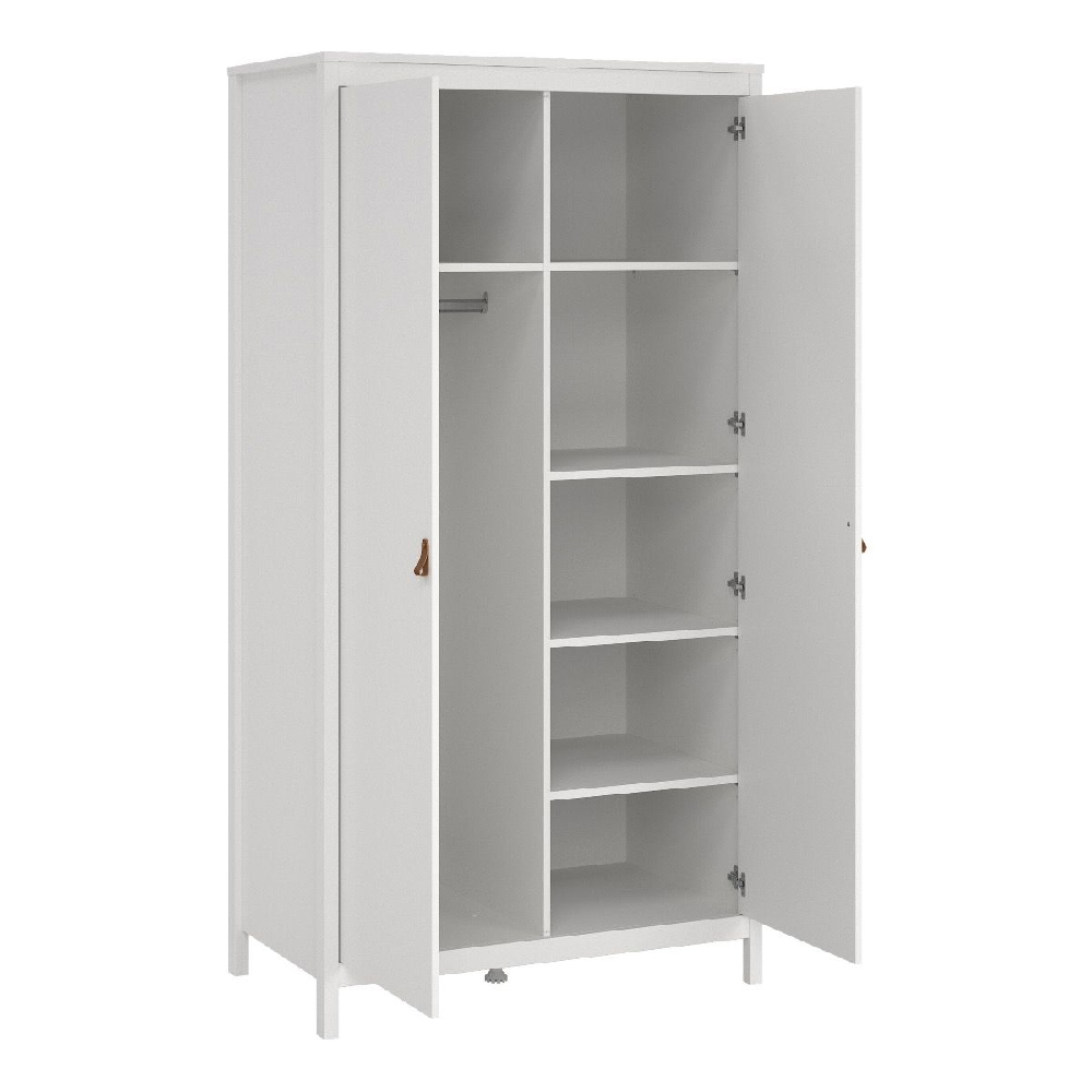 Butler Wooden Bedroom Set With 2 Doors Wardrobe In White