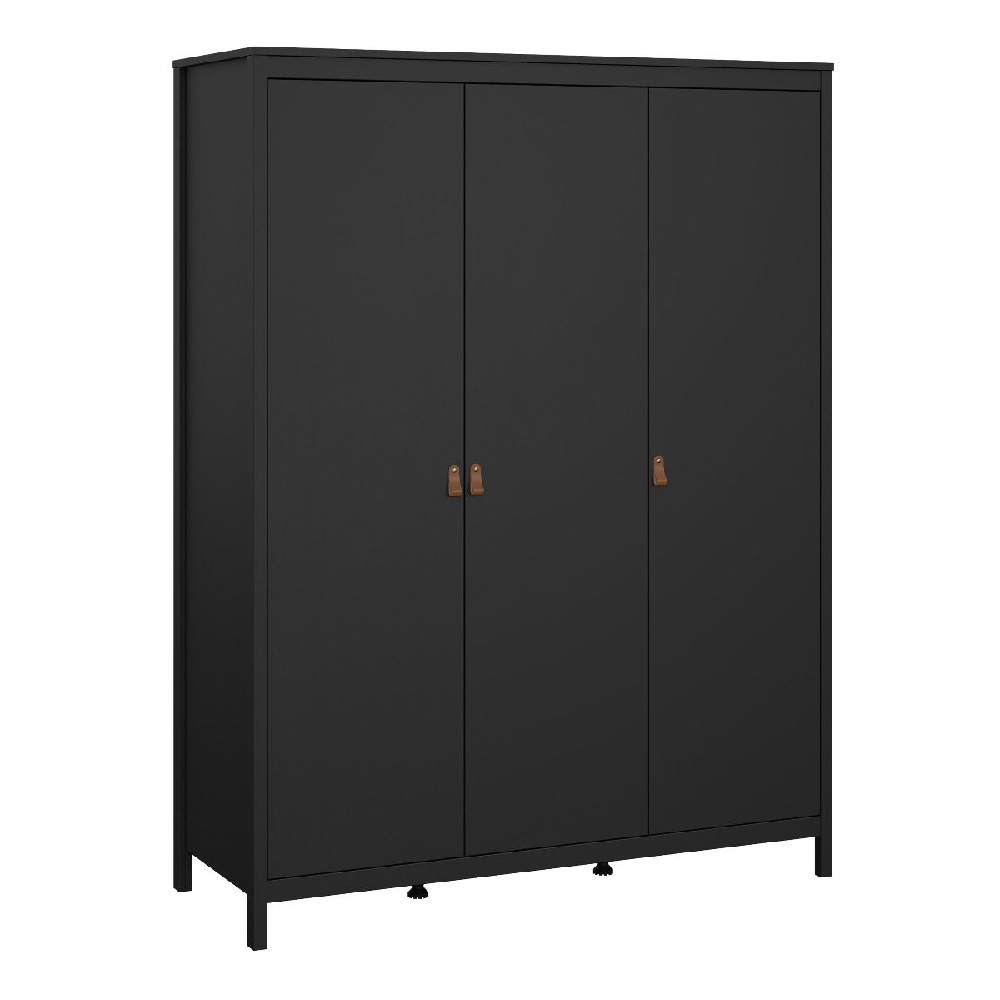 Butler Wooden Bedroom Set With 3 Doors Wardrobe In Black