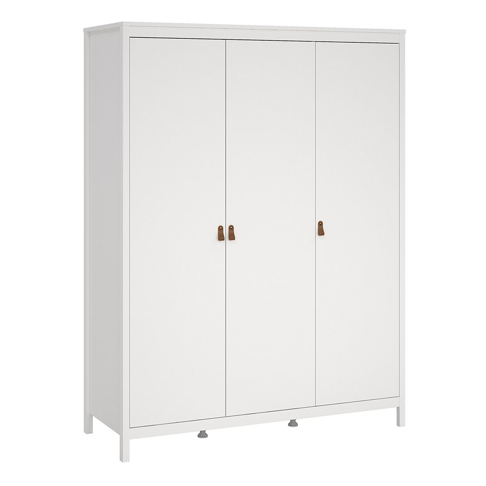 Butler Wooden Bedroom Set With 3 Doors Wardrobe In White