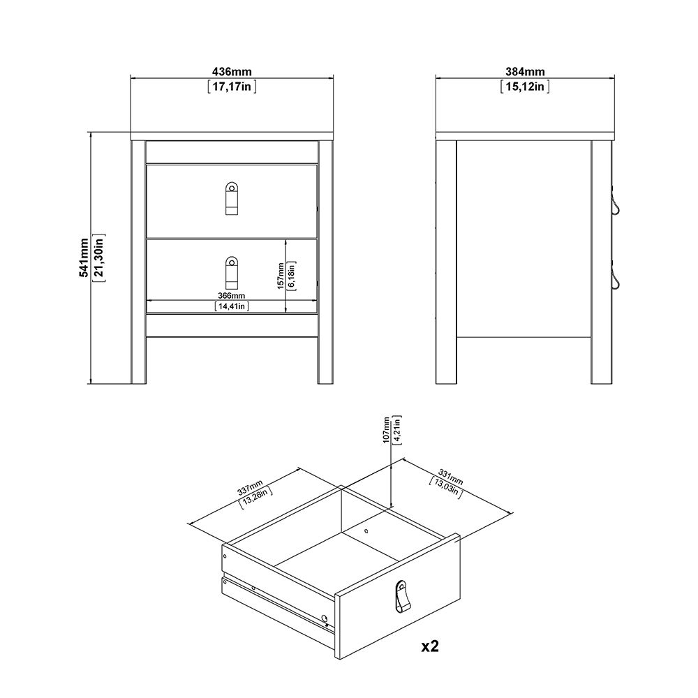 Butler Wooden Bedroom Set With 3 Doors Wardrobe In White