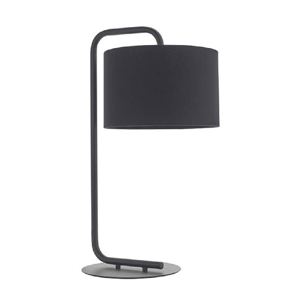 Butte Black Fabric Cylinder Shade Table Lamp In Satin Black