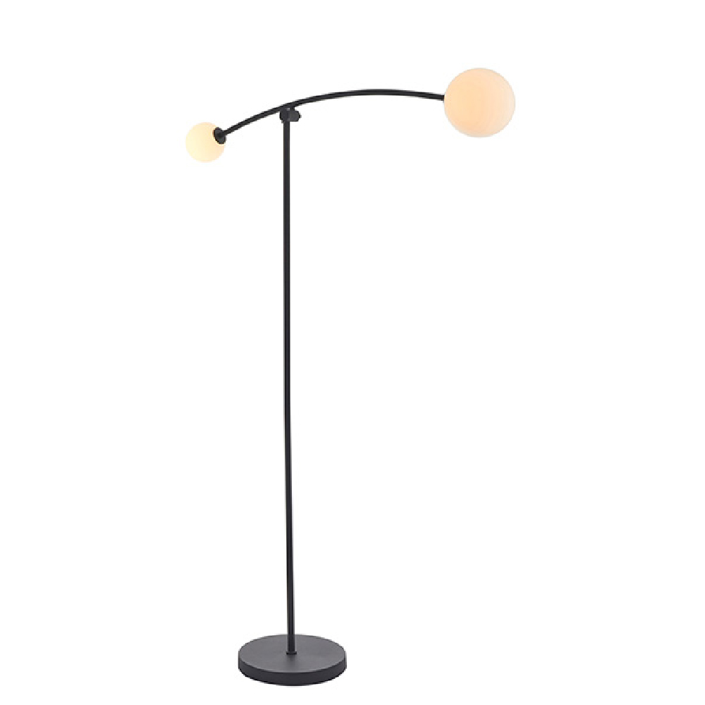 Butte Opal Glass Tall Floor Lamp In Black