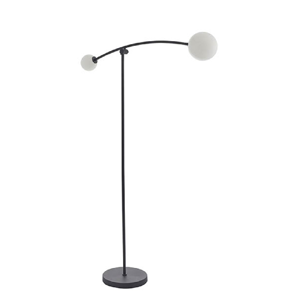Butte Opal Glass Tall Floor Lamp In Black