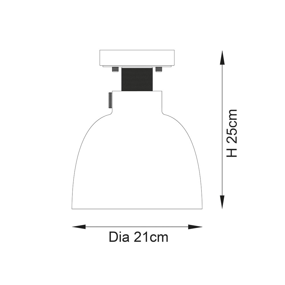 Butte Tinted Glass Shade Ceiling Light In Black Chrome