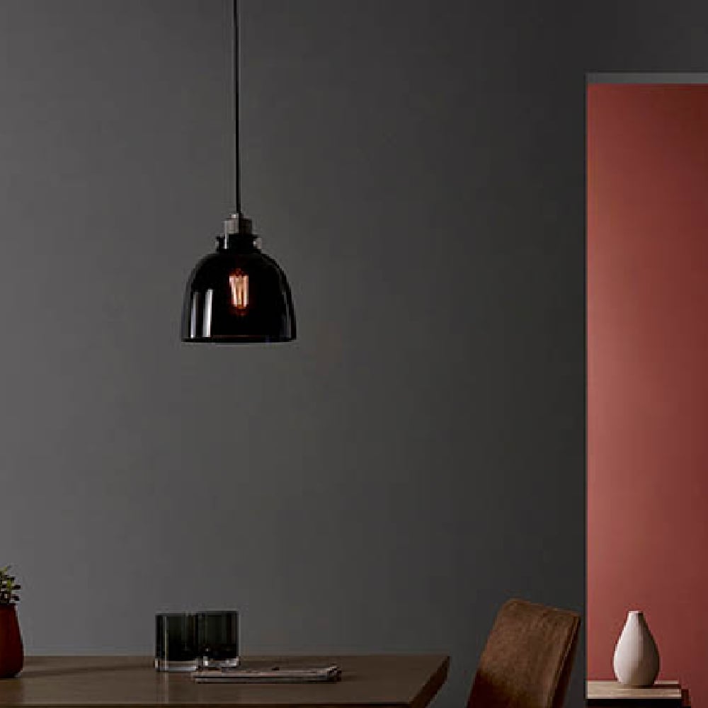 Read more about Butte tinted glass shade ceiling light in black