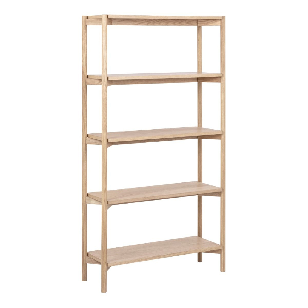 Butte Wooden Bookcase With 4 Shelves Tall In White Oak