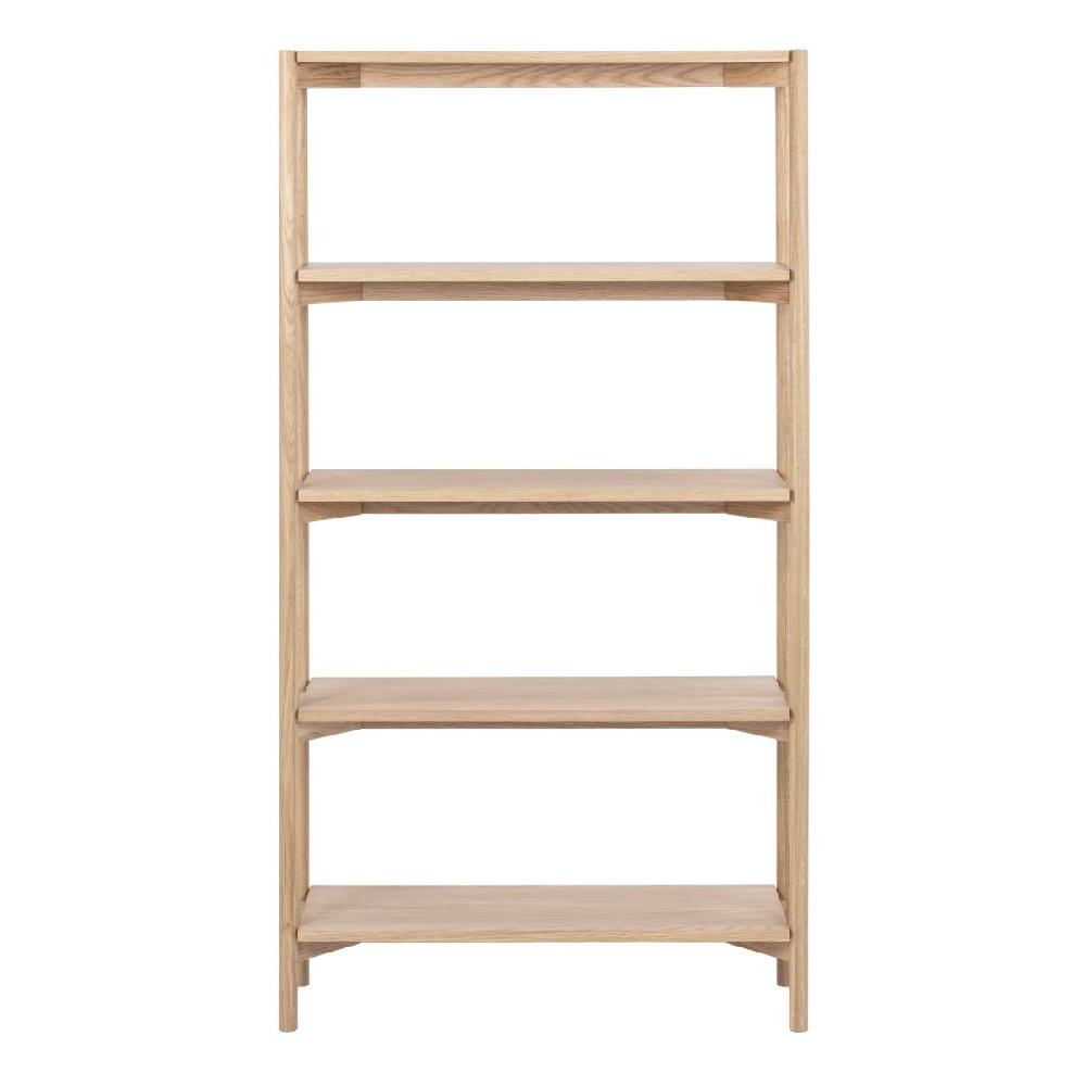 Butte Wooden Bookcase With 4 Shelves Tall In White Oak