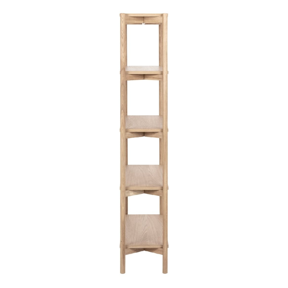 Butte Wooden Bookcase With 4 Shelves Tall In White Oak