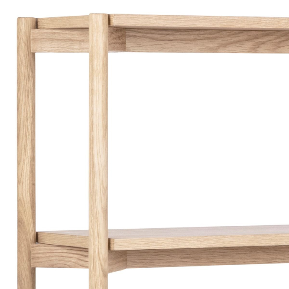 Butte Wooden Bookcase With 4 Shelves Tall In White Oak