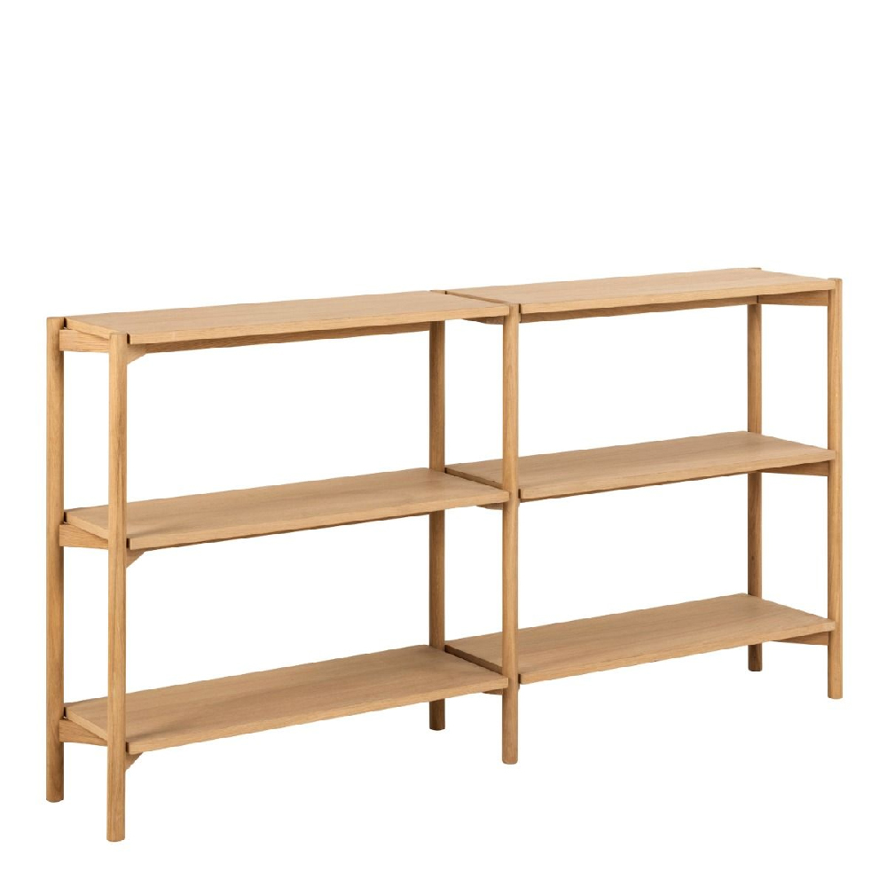 Butte Wooden Bookcase With 4 Shelves Wide In Oak