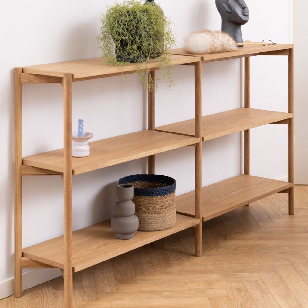 Read more about Butte wooden bookcase with 4 shelves wide in oak