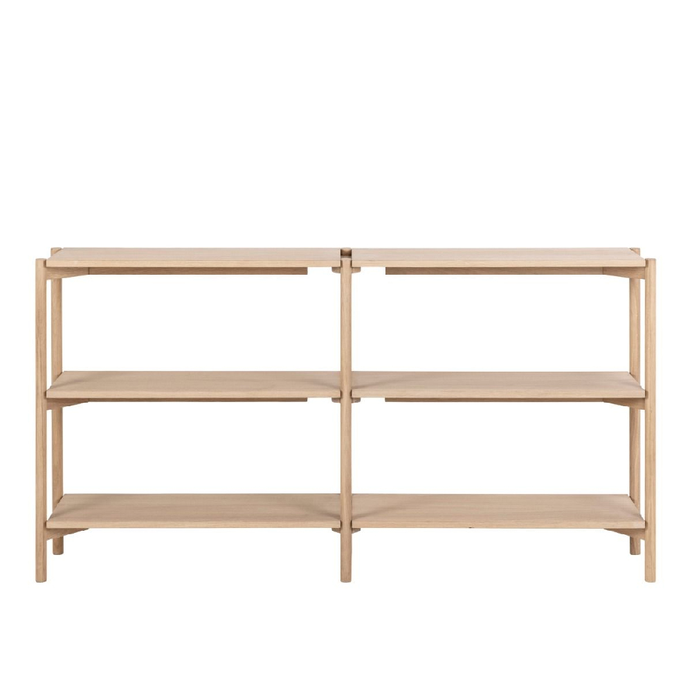 Butte Wooden Bookcase With 4 Shelves Wide In White Oak