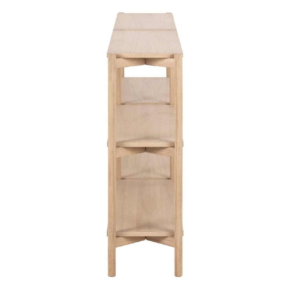 Butte Wooden Bookcase With 4 Shelves Wide In White Oak