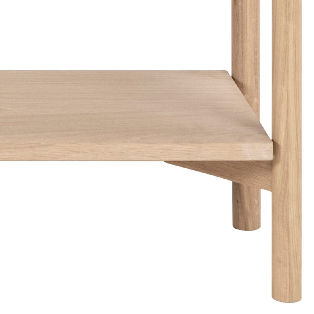 Butte Wooden Bookcase With 4 Shelves Wide In White Oak