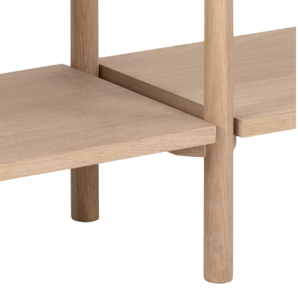 Butte Wooden Bookcase With 4 Shelves Wide In White Oak