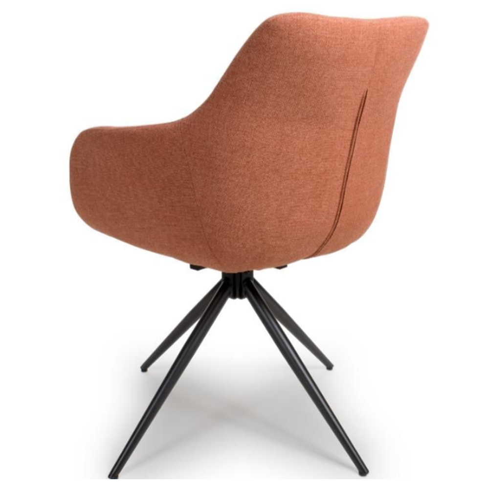 Buxton Brick Fabric Carver Dining Chairs In Pair