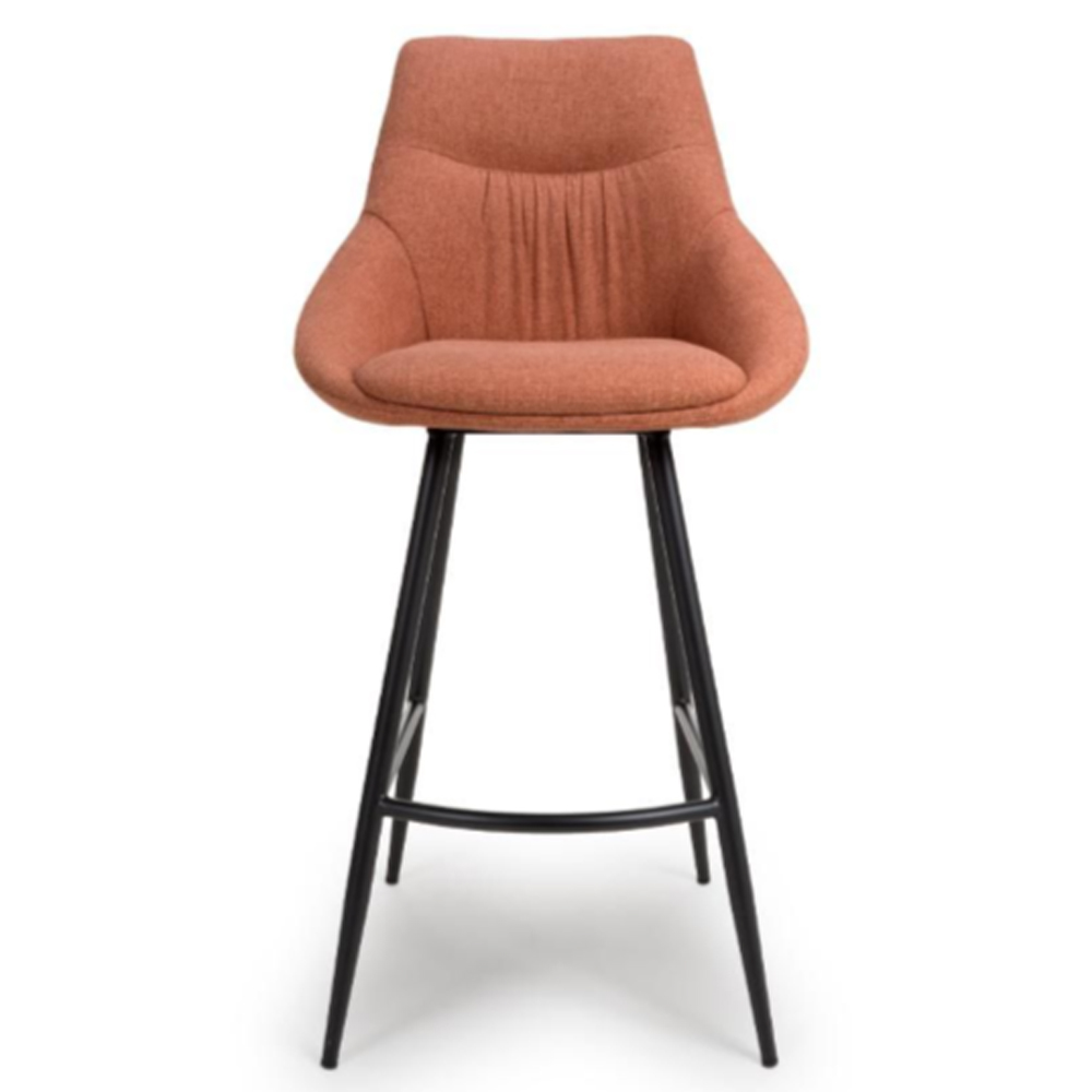 Buxton Brick Fabric Bar Chairs In Pair
