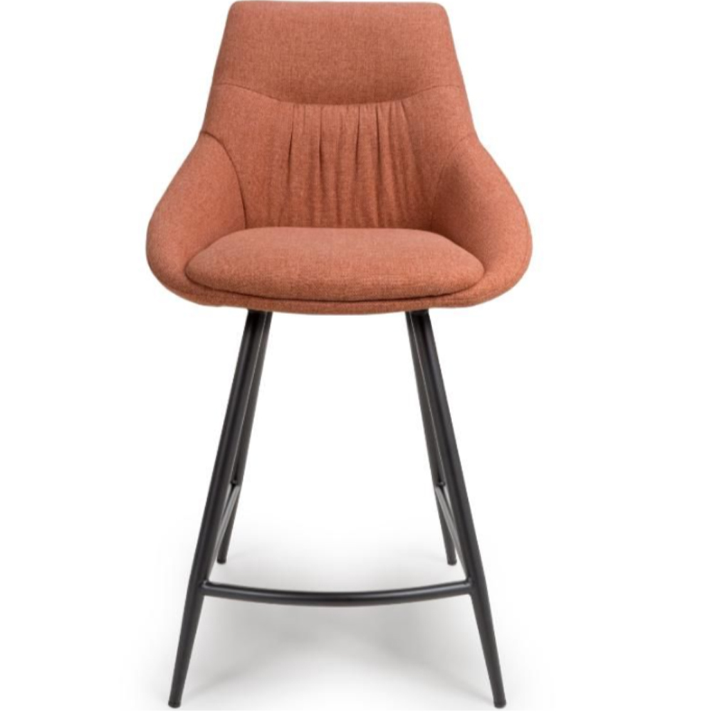 Buxton Brick Fabric Counter Bar Chairs In Pair