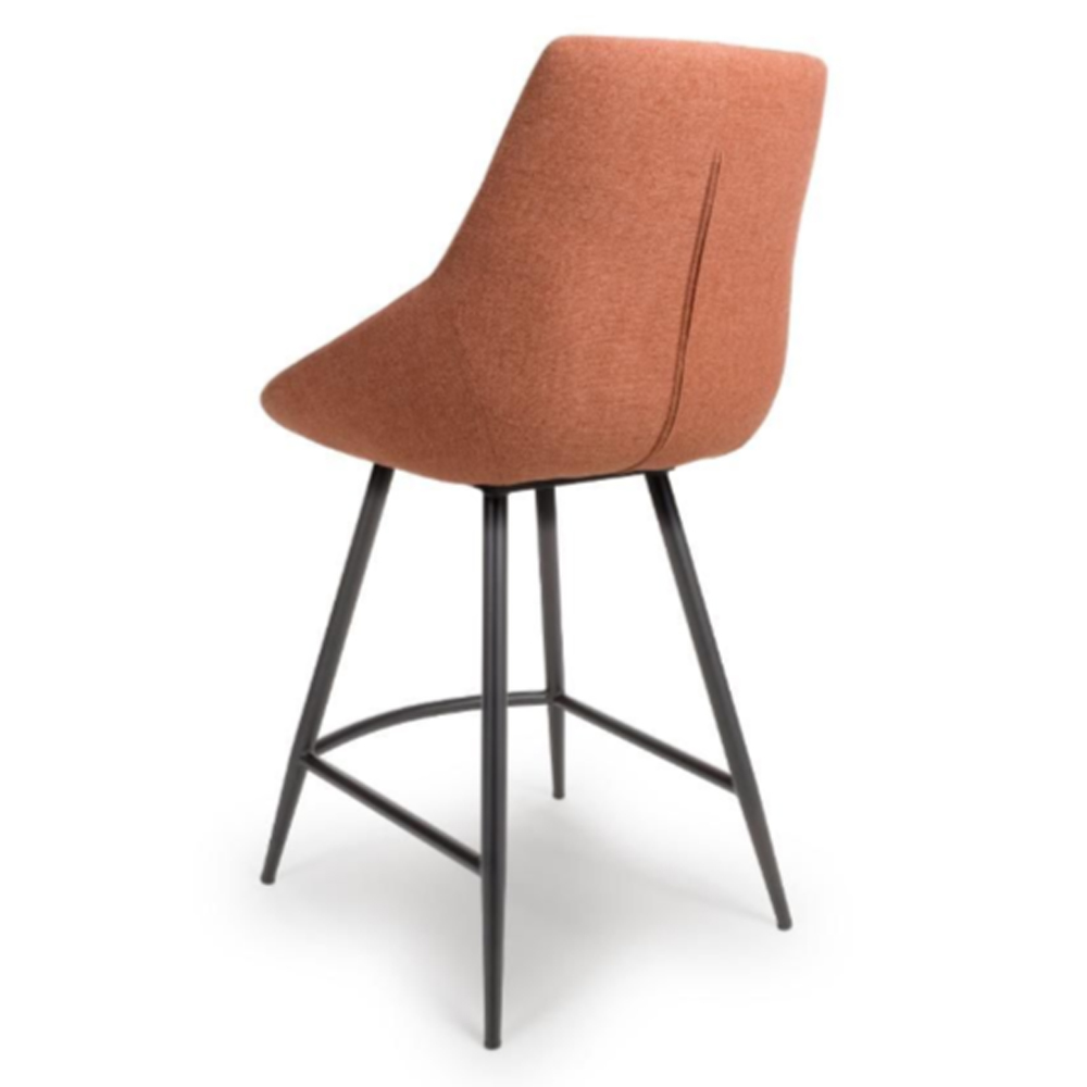 Buxton Brick Fabric Counter Bar Chairs In Pair