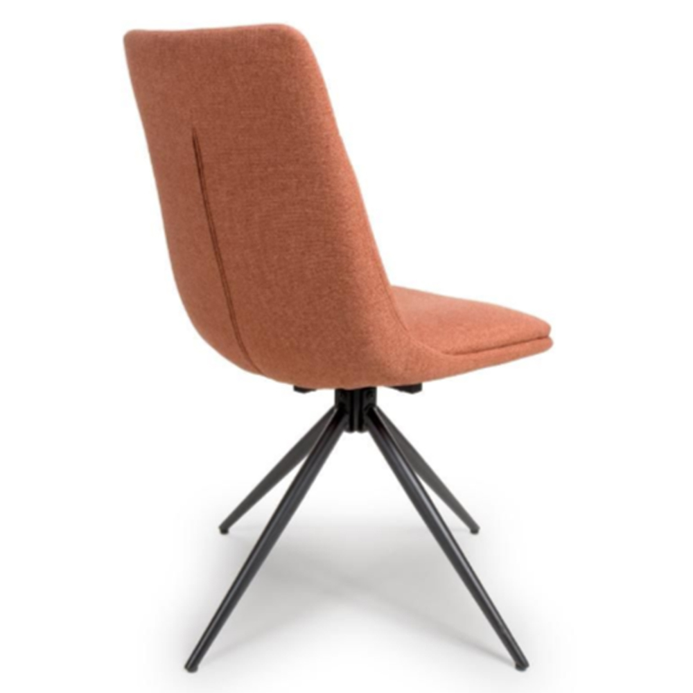Buxton Brick Swivel Fabric Dining Chairs In Pair