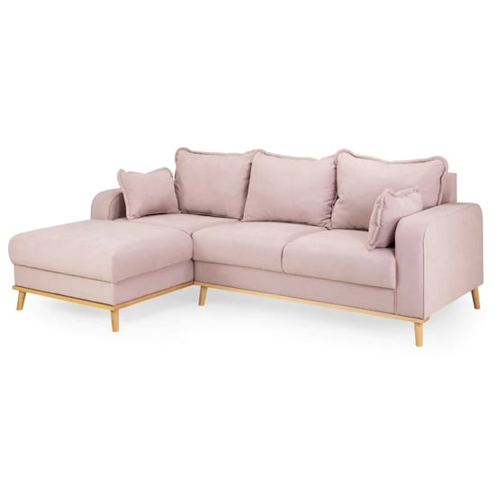 Product photograph of Buxton Fabric Left Hand Corner Sofa In Pink from Furniture in Fashion