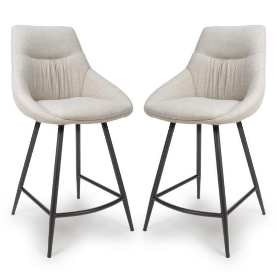 Read more about Buxton natural counter fabric bar chairs in pair