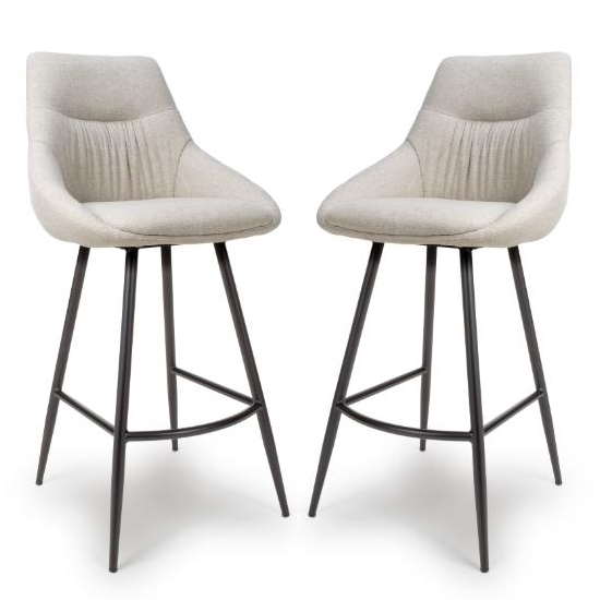 Read more about Buxton natural fabric bar chairs in pair