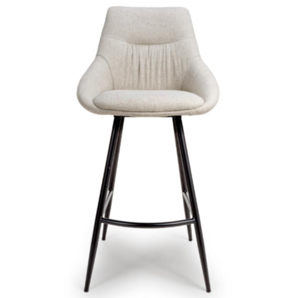 Buxton Natural Fabric Bar Chairs In Pair