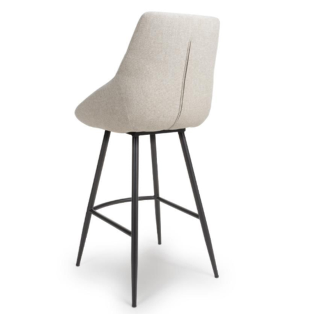Buxton Natural Fabric Bar Chairs In Pair