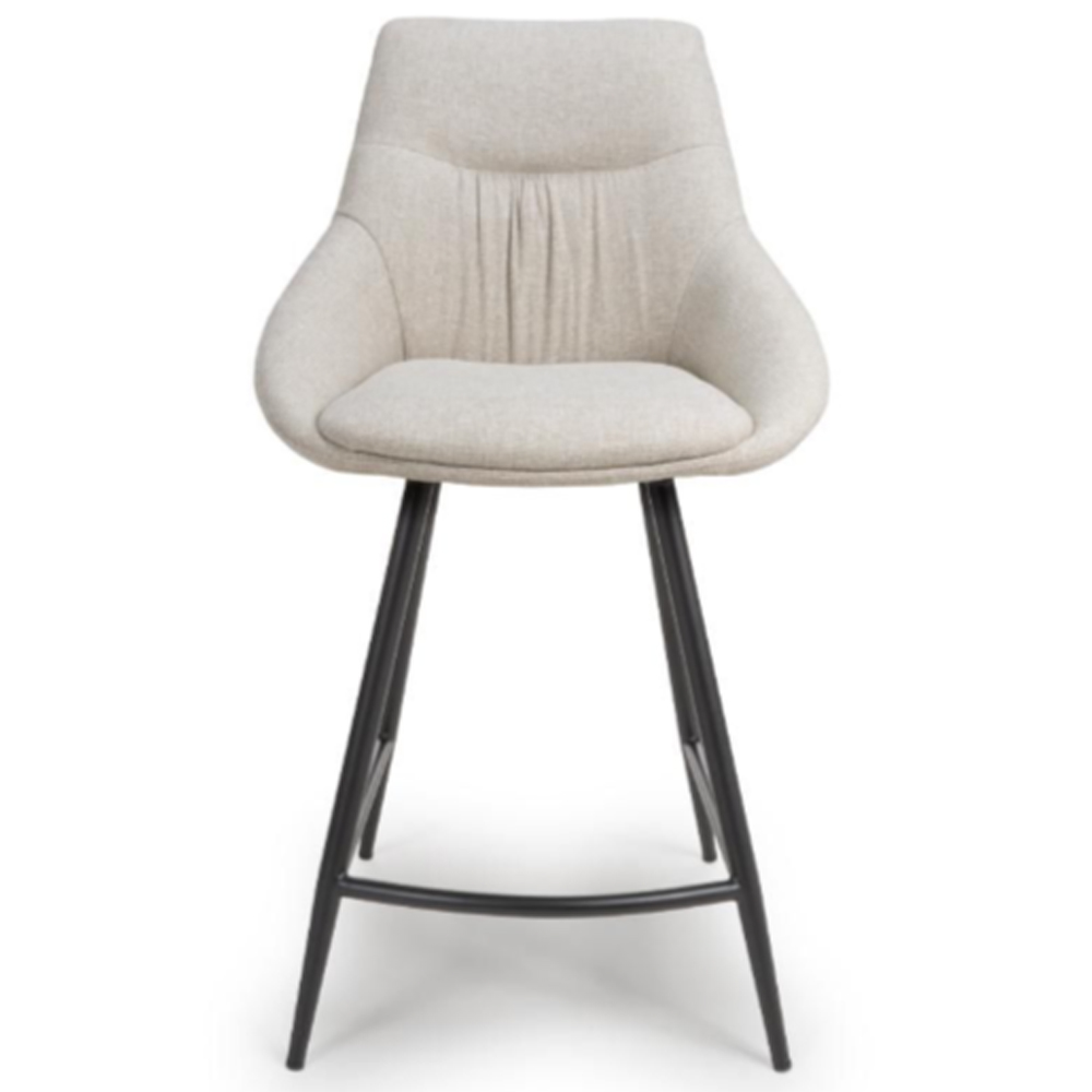 Buxton Natural Fabric Counter Bar Chairs In Pair