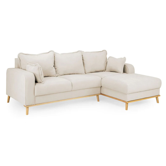 Buxton Right Hand Fabric Corner Sofa In Beige Furniture in Fashion
